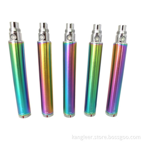 Variable Voltage of EGO Twist 1300mAh/1100mAh/900mAh/650mAh with Rainbow 7colors Tube!